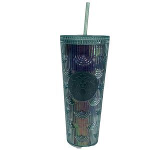 Starbucks 24oz Tumbler Mermaid Iridescent Rainbow Blue Pearl White Spring 2022